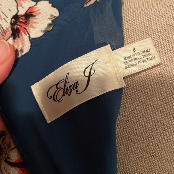 Eliza J Long-Sleeve Tie Neck Fit-&-Flare Dress - Picture 10 of 10